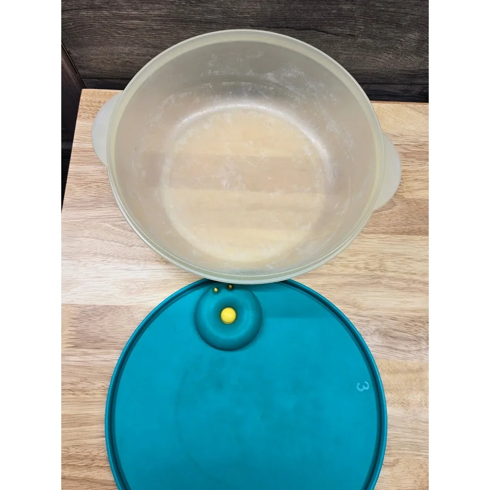 Tupperware Rock N Serve 3Qt Microwave Bowl Teal Lid 2643A-1 3L Large Storage